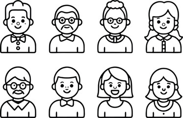 set of business people