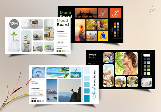 Natural Moodboard Layout With Dark & Light Accents