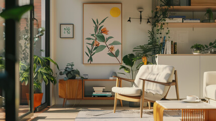 Fototapeta premium frame mockup interior mockup, frame on wall