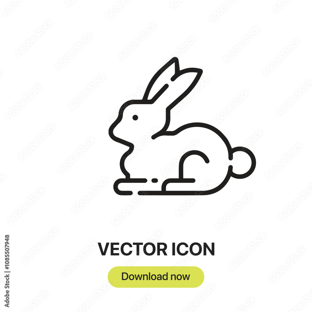 Leinwandbilder rabbit icon vector. linear-style sign for mobile concept and web design. rabbit symbol illustration.