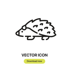 Hedgehog icon vector. Linear-style sign for mobile concept and web design. Hedgehog symbol illustration. Pixel vector graphics - Vector.	
