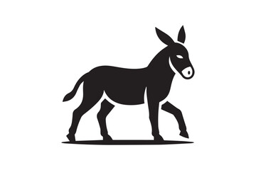 donkey  vector silhouette isolated in white background