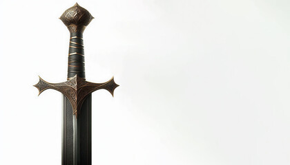 medieval sword on white background