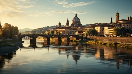 Obraz premium Illustration of beautiful view of Florence 