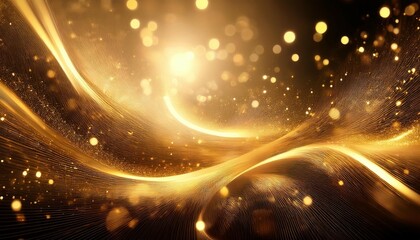 Fototapeta premium gentle and soft golden particles flow creating a serene and atmospheric glow evoking a sense of calmness and tranquility in a dreamlike ethereal realm