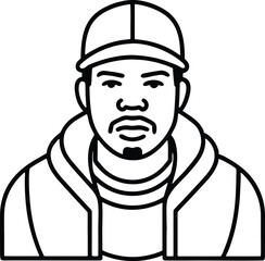 sketch of a man in a hat