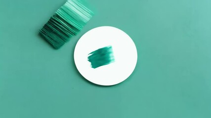 top view verdigris color brush ink concept ideal graphic design resources showcasing artistic style holiday New Yearrelated projects colours 2025 paint paintbrush art buttons tool painter object