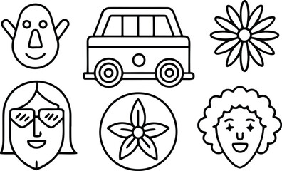 vector illustration of a set of transport icons