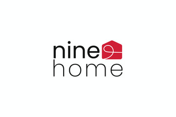 home logo design template. pictogram nine home logo design vector ideas. clean nine house pictogram logo vector design template isolated on white background