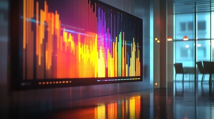 Holographic Sentiment Analysis Display in Customer Service Center with Color Coded Emotional Intensity Bars