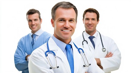 Fototapeta premium Healthcare Professionals Consulting and Collaborating in Medical Setting