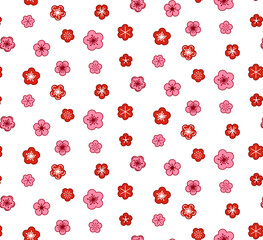 Vintage floral background. Floral seamless pattern with small pink flowers on a transparent background. Seamless pattern for design and fashion prints. Ditsy style. Stock vector illustration.