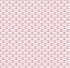 Traditional Japanese Chinese asian seamless pattern. red waves sea graphic illustratuion