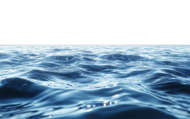serene view of calm ocean surface with gentle waves reflecting light, creating peaceful and tranquil atmosphere. horizon blends seamlessly with sky, evoking sense of infinity