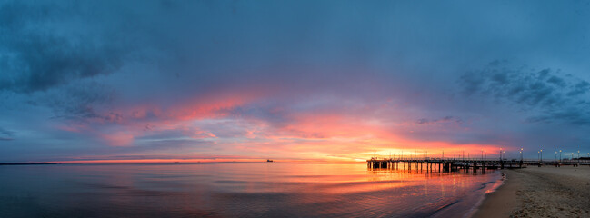 Zachód nad morzem Panorama