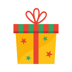 Christmas gift box vector art illustration isolated on white background.