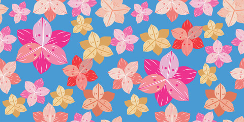 Seamless pattern with ornament of flowers