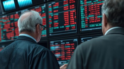 Naklejka premium Traders Analyzing Market Movement in Stock Exchange