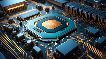 Abstract circuit board futuristic technology processing background