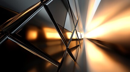 Fototapeta premium Abstract metallic geometric background