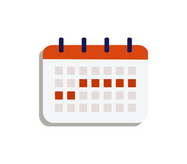 Calendar icon. Business, appointment, planner, schedule, agenda, meeting concepts. Flat vector design isolated illustration.