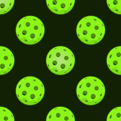 Green Pickleball Balls Seamless Polka Dot Pattern for Digital Paper Vector Design