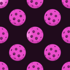 Seamless Pink Pickleball Balls Polka Dot Pattern Digital Paper Vector Background