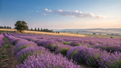Fototapeta premium lavender field at sunset