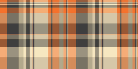 Cosy pattern plaid vector, difficult background fabric textile. Perfection tartan check texture seamless in orange and pastel colors.