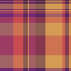 Vertical check textile pattern, usa plaid vector background. Pajamas tartan seamless texture fabric in red and orange colors.