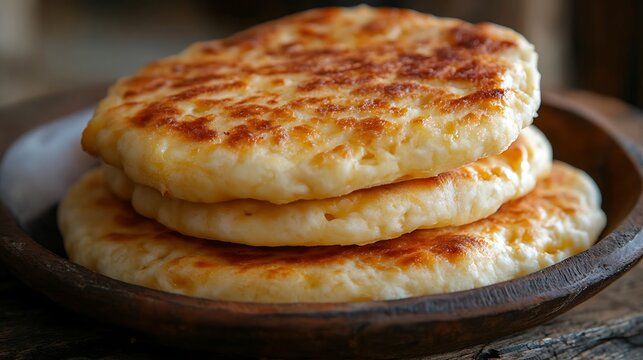 Cheesy bannock bread baked in a pan