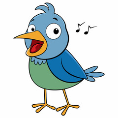 Birdsong Vector on White