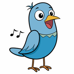 Birdsong Vector on White