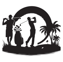 Golf player silhouette Design.