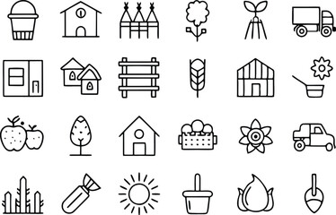 set of icons of houses
