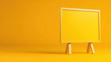 Bright yellow clearance board on vibrant yellow background, creating cheerful and inviting atmosphere. Perfect for promotions or announcements