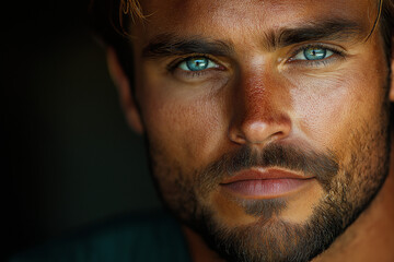 Fototapeta premium close up portrait of a handsome man, generative ai