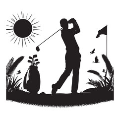 Golf player silhouette Design.