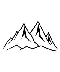 Fototapeta premium mountains vector illustration, silhouette, logo icon and line art