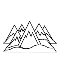 mountains  vector illustration, silhouette, logo icon and line art