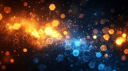 Obraz premium Abstract background with glowing hexagons, Beautiful background hexagon