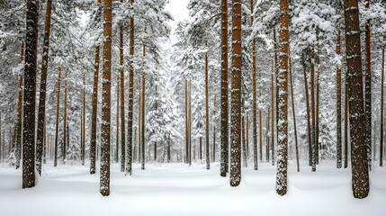 Fototapeta premium Winter landscape with snow