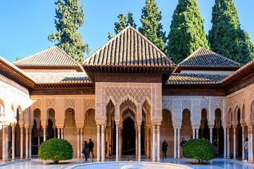 Medieval architecture of the Alhambra Palace, Granada, Spain