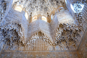 Medieval architecture of the Alhambra Palace, Granada, Spain