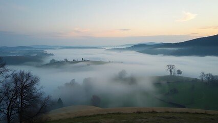 villages in resort surrounded by clouds Fog