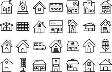 set of houses icons