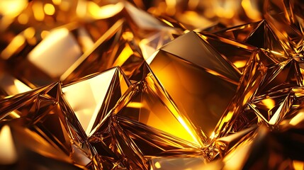 Golden crystal cluster, luxury texture