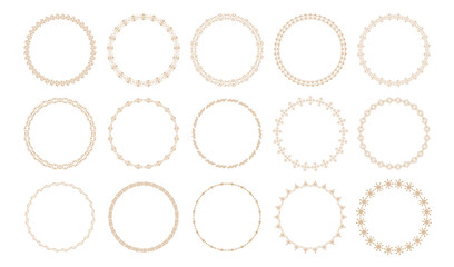 Adobe IllustrA collection of elegant gold circular frames with intricate ornamental designs, perfect for invitations, certificates, and decorative projects.ator Artwork © Pix