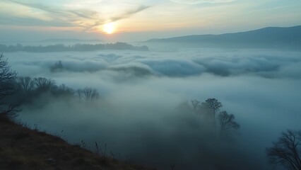 villages in resort surrounded by clouds Fog