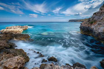 Obraz premium Waves hitting the sea